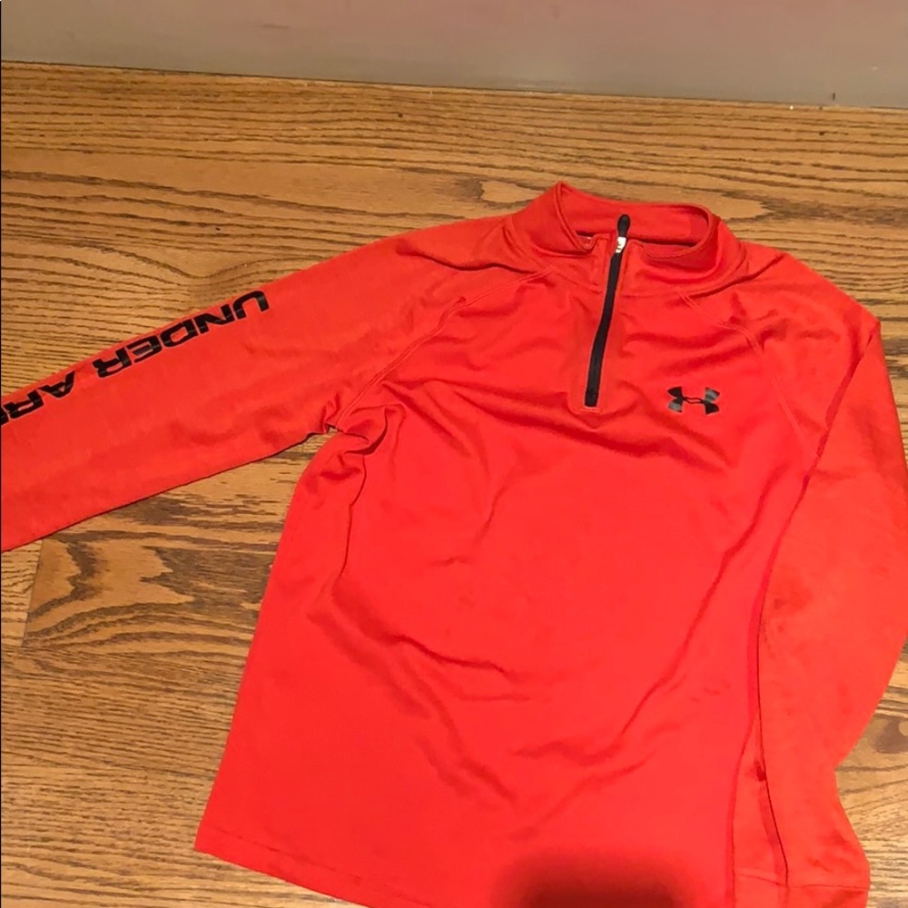 UnderArmour boys red 1/4 zip performance material